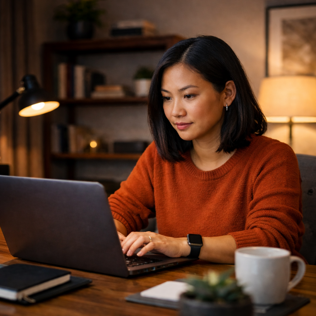 Diverse team collaborating in a modern office environment using technology